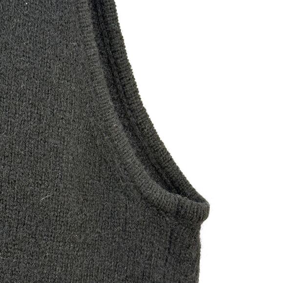 Vintage 100% Shetland Wool Sweater Vest Large Black 90s - Picture 6 of 11
